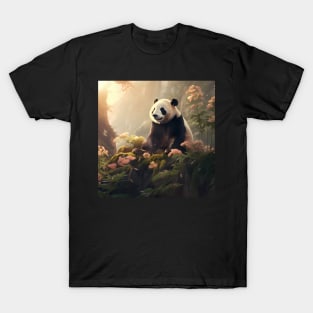 Panda Sitting In Sunlight - Wildlife T-Shirt